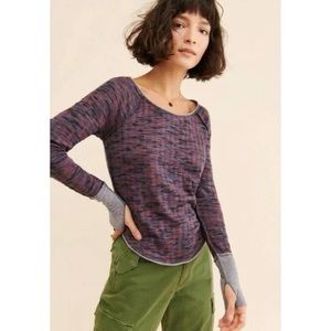 5 FOR $75 🩷 Free People Purple Space Dye Thermal Tee